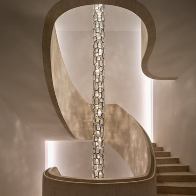 Crystal Mosaic Column Chandelier