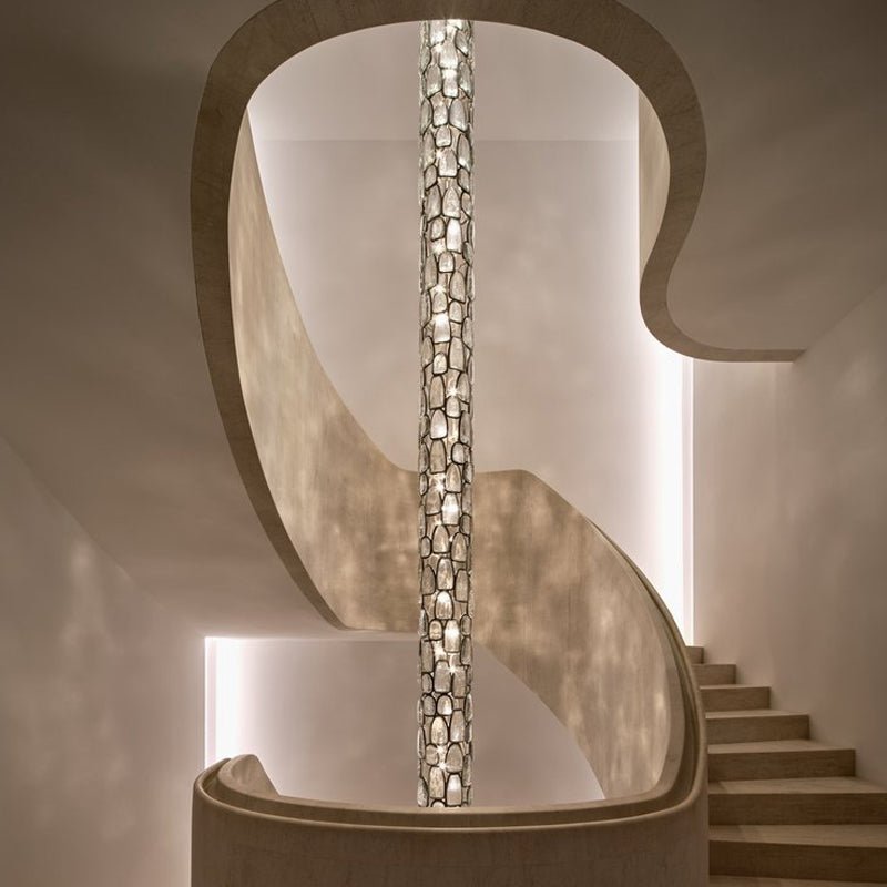 Crystal Mosaic Column Chandelier