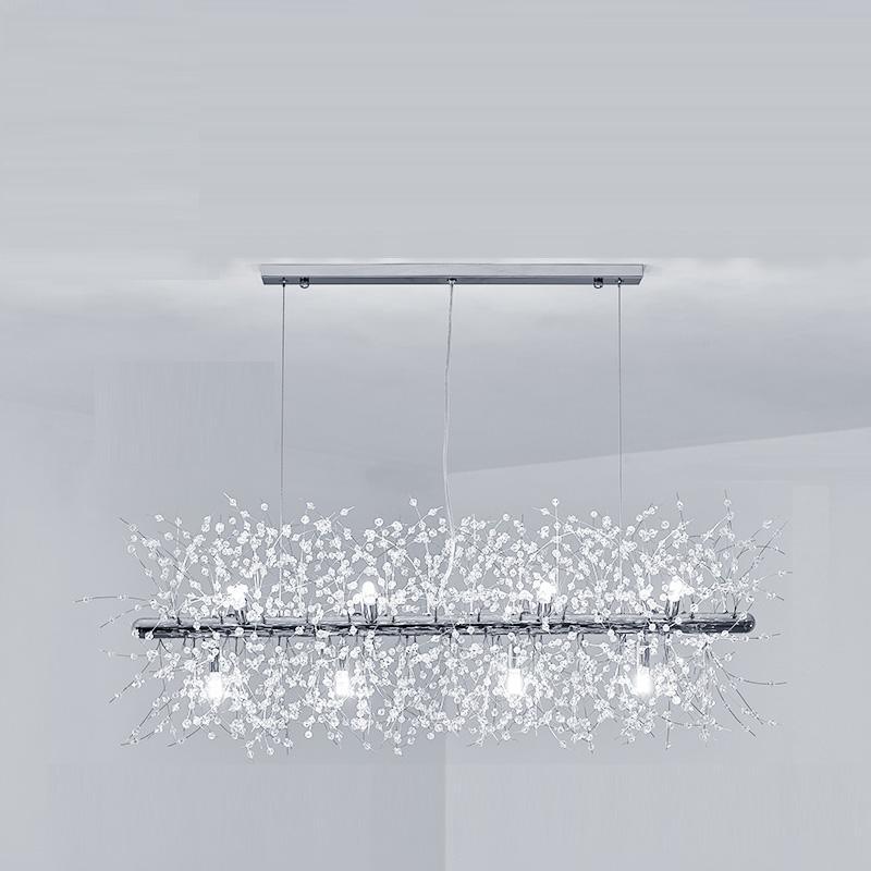 Cir Chandelier Brass Linear Crystal Branch