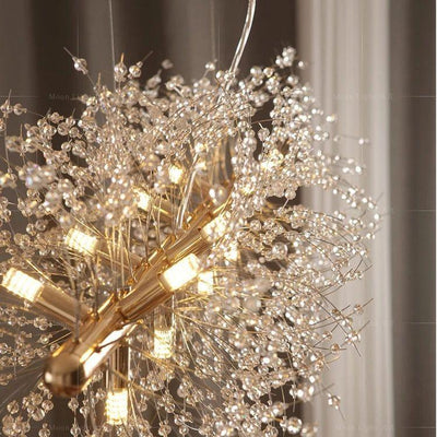 Cir Chandelier Brass Linear Crystal Branch