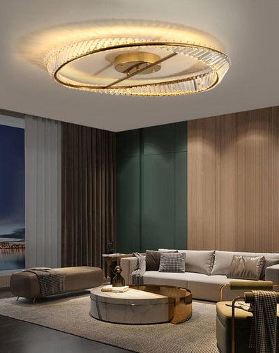 Elyaniella Ceiling Light Crystal Rings Stainless Steel