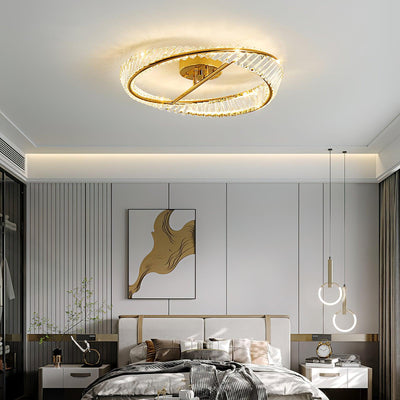 Elyaniella Ceiling Light Crystal Rings Stainless Steel