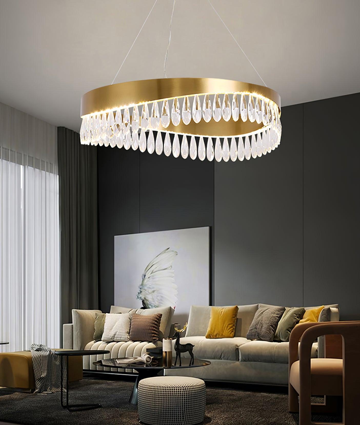 Cana Chandelier Crystal Ring LED Polished