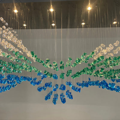 Polychrome Mineral Quartz Cascade Chandelier