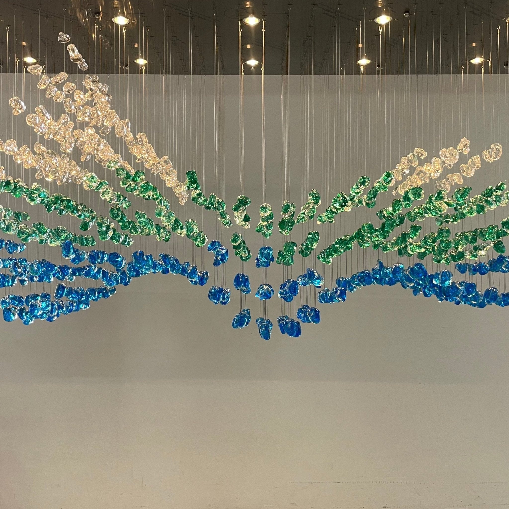 Polychrome Mineral Quartz Cascade Chandelier