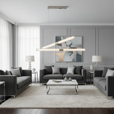Luxelielle Crystal Stream Linear Pendant Lamp