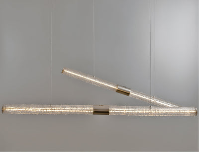Luxelielle Crystal Stream Linear Pendant Lamp