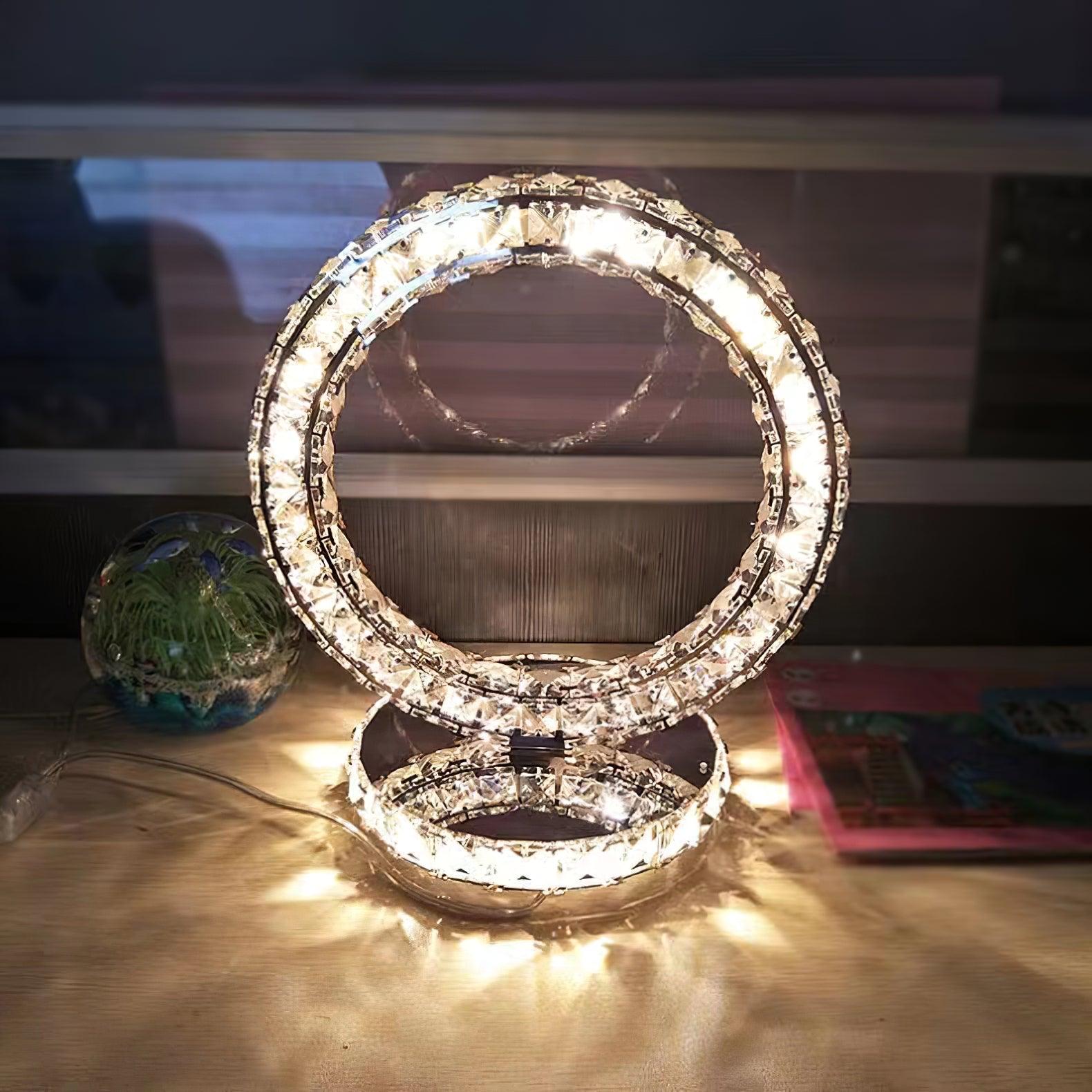 Ivor Crystal Rings Table Lamp