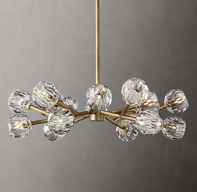 Thalyn Pendant Lamp Crystal Ball Brass Cluster