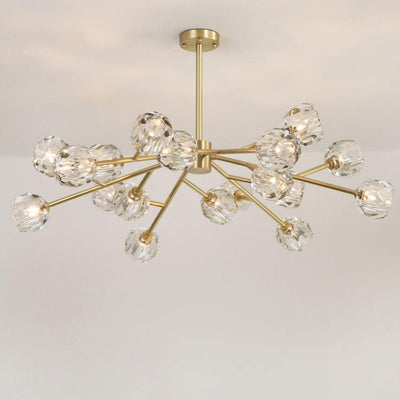 Thalyn Pendant Lamp Crystal Ball Brass Cluster