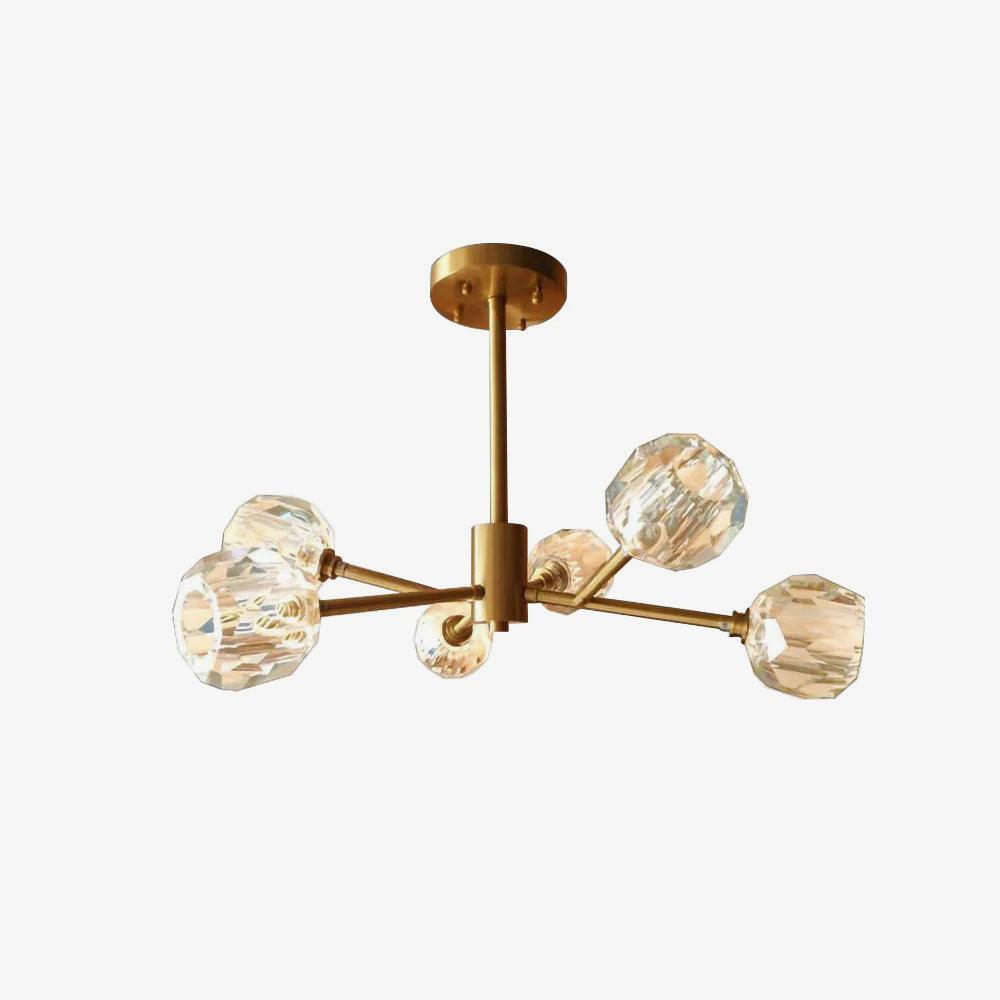 Thalyn Pendant Lamp Crystal Ball Brass Cluster