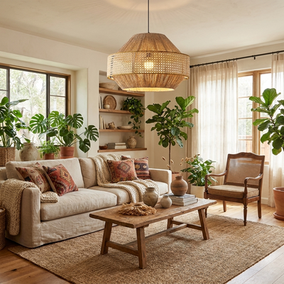 Avelmere Woven Rattan Pendant Lamp
