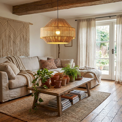 Avelmere Woven Rattan Pendant Lamp