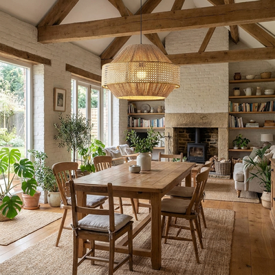 Avelmere Woven Rattan Pendant Lamp