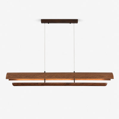 Curved Wood Linear Pendant Light