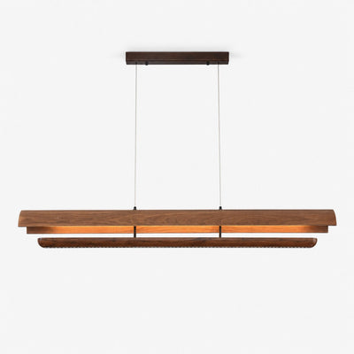 Curved Wood Linear Pendant Light
