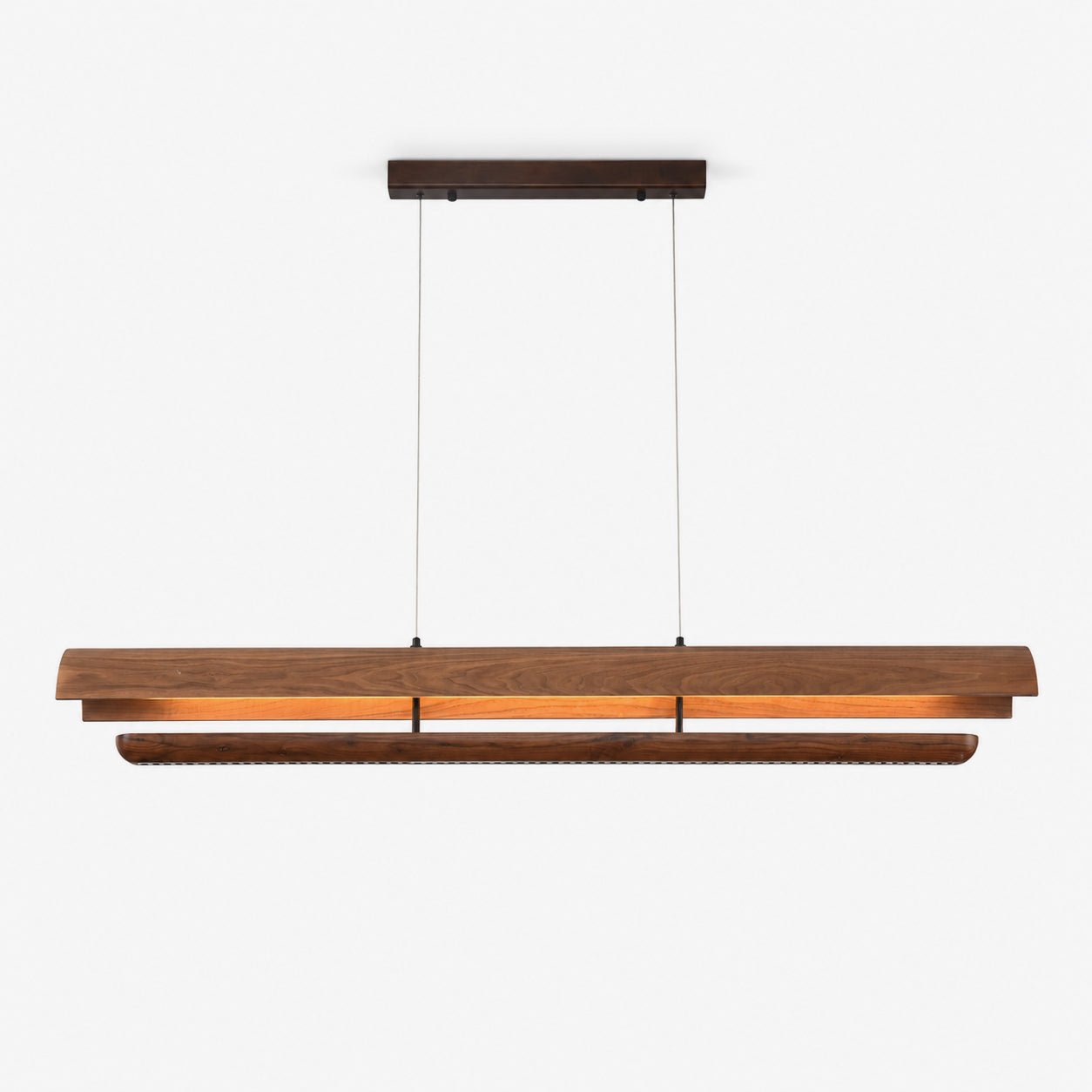 Curved Wood Linear Pendant Light