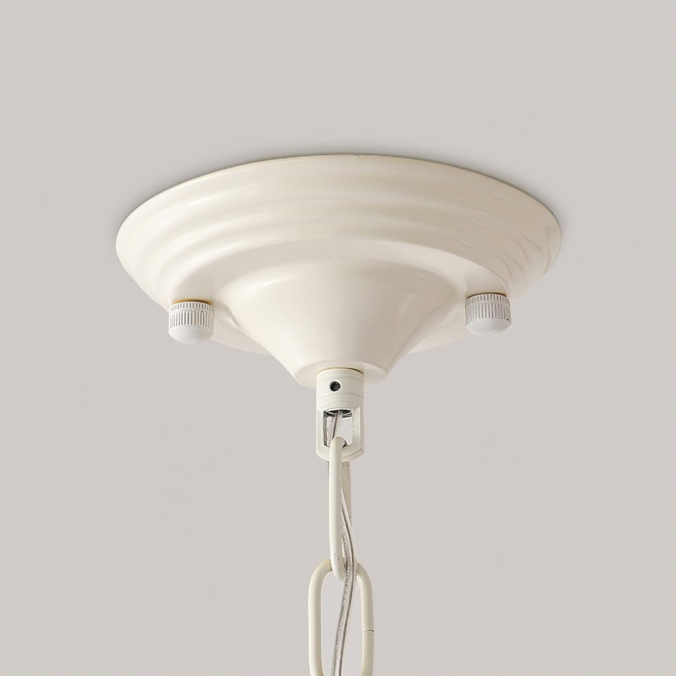 Veleissa Chandelier Bell Shade Curved Arm White Floral Elegant