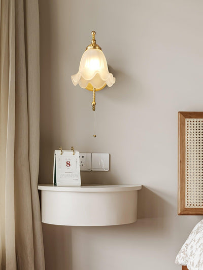 Celisenne Wall Sconce Brass Gooseneck Glass