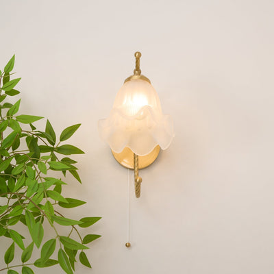 Celisenne Wall Sconce Brass Gooseneck Glass