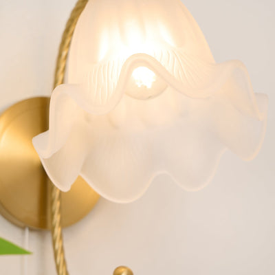 Celisenne Wall Sconce Brass Gooseneck Glass