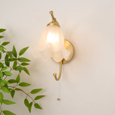 Celisenne Wall Sconce Brass Gooseneck Glass