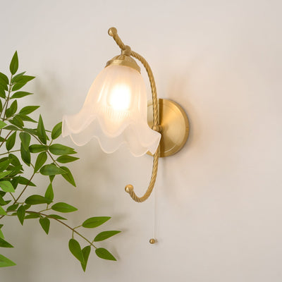 Celisenne Wall Sconce Brass Gooseneck Glass