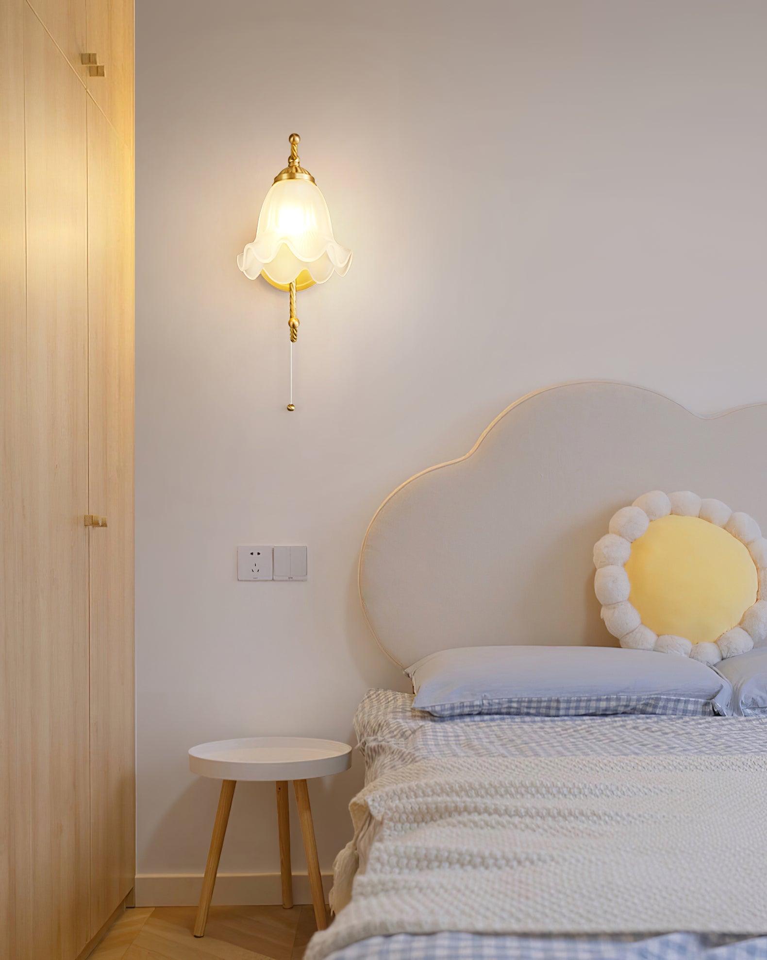 Celisenne Wall Sconce Brass Gooseneck Glass
