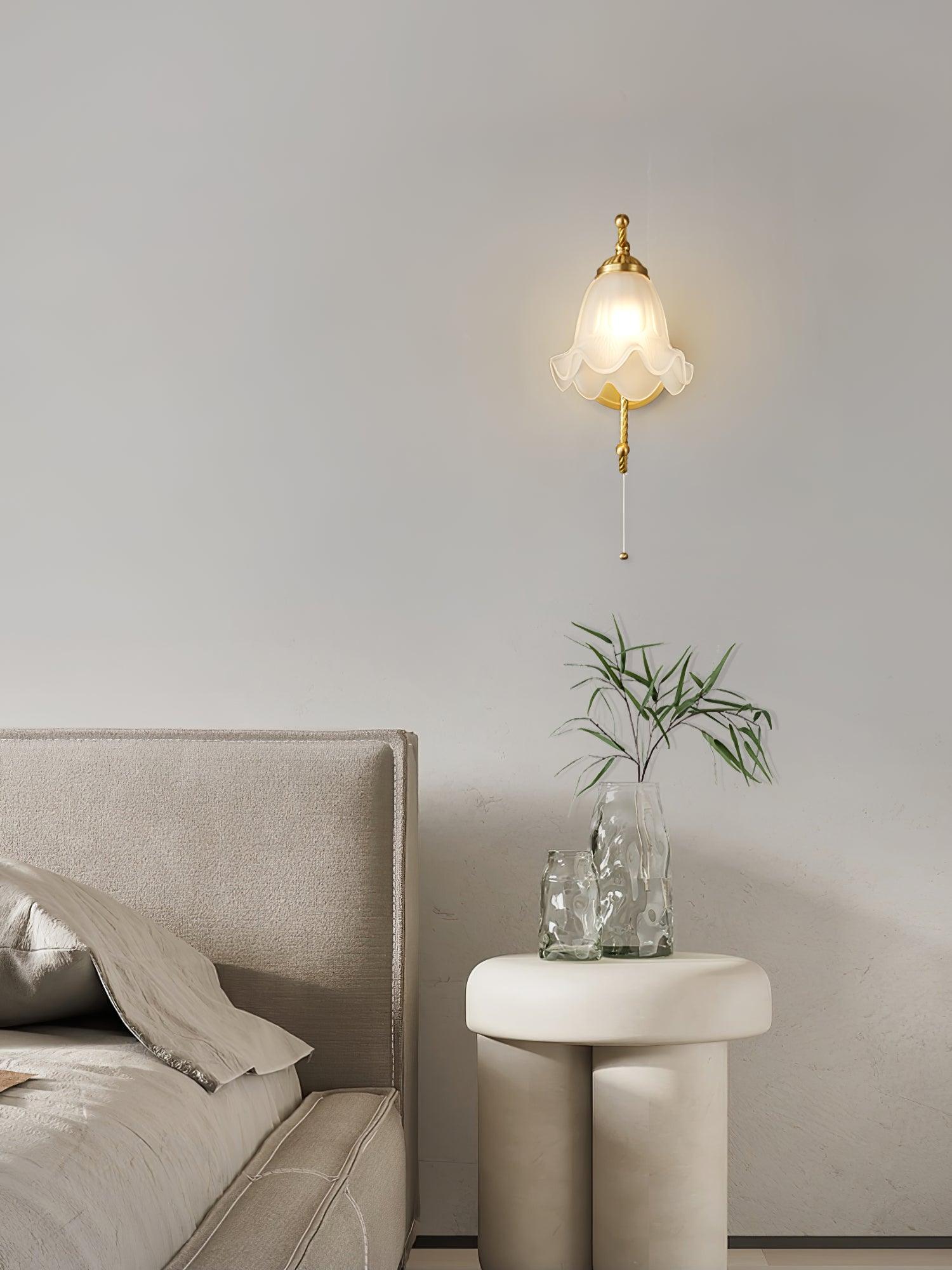 Celisenne Wall Sconce Brass Gooseneck Glass