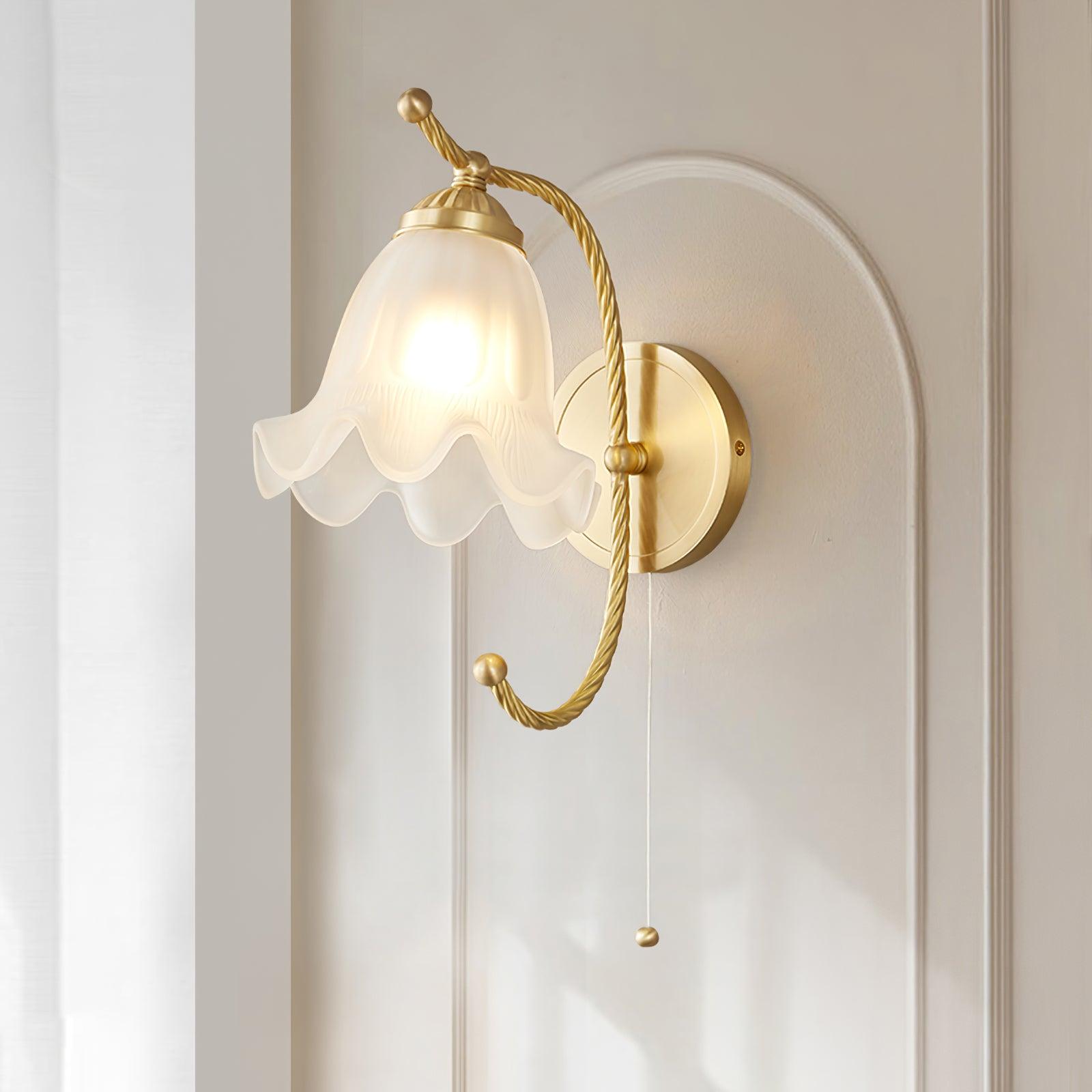 Celisenne Wall Sconce Brass Gooseneck Glass