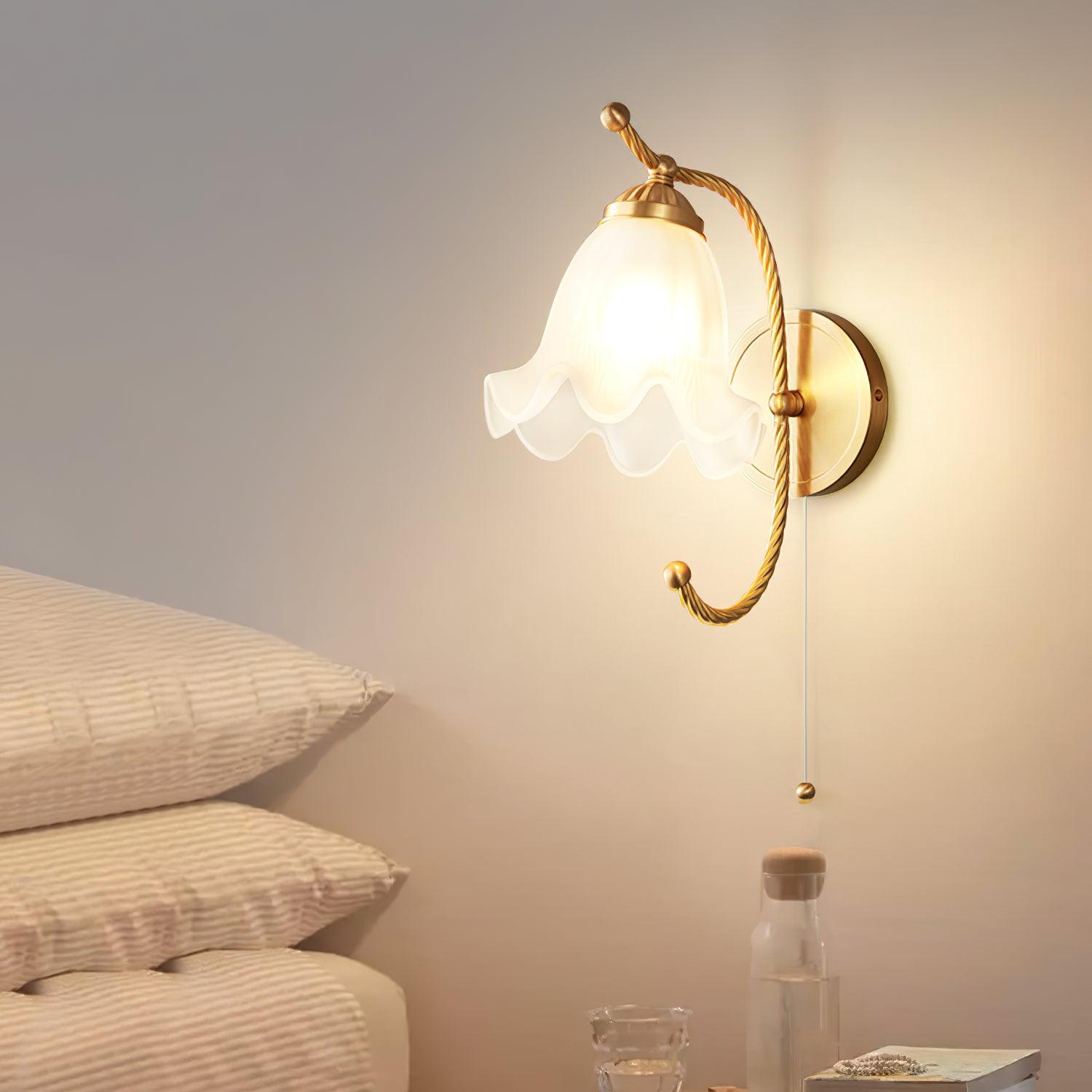 Celisenne Wall Sconce Brass Gooseneck Glass