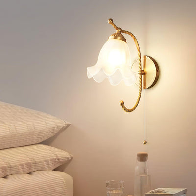 Celisenne Wall Sconce Brass Gooseneck Glass
