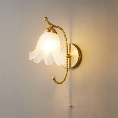 Celisenne Wall Sconce Brass Gooseneck Glass