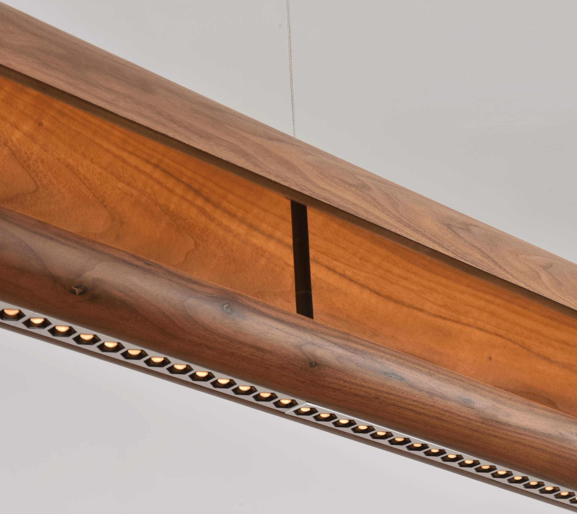 Curved Wood Linear Pendant Light