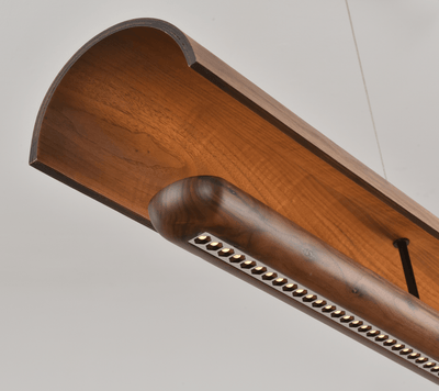 Curved Wood Linear Pendant Light