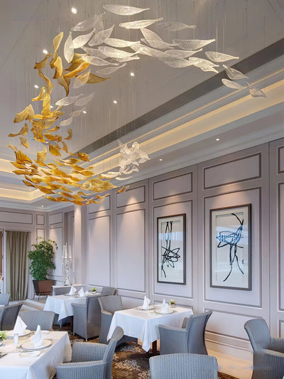 Vamararae Leaf Glass Cascade Chandelier