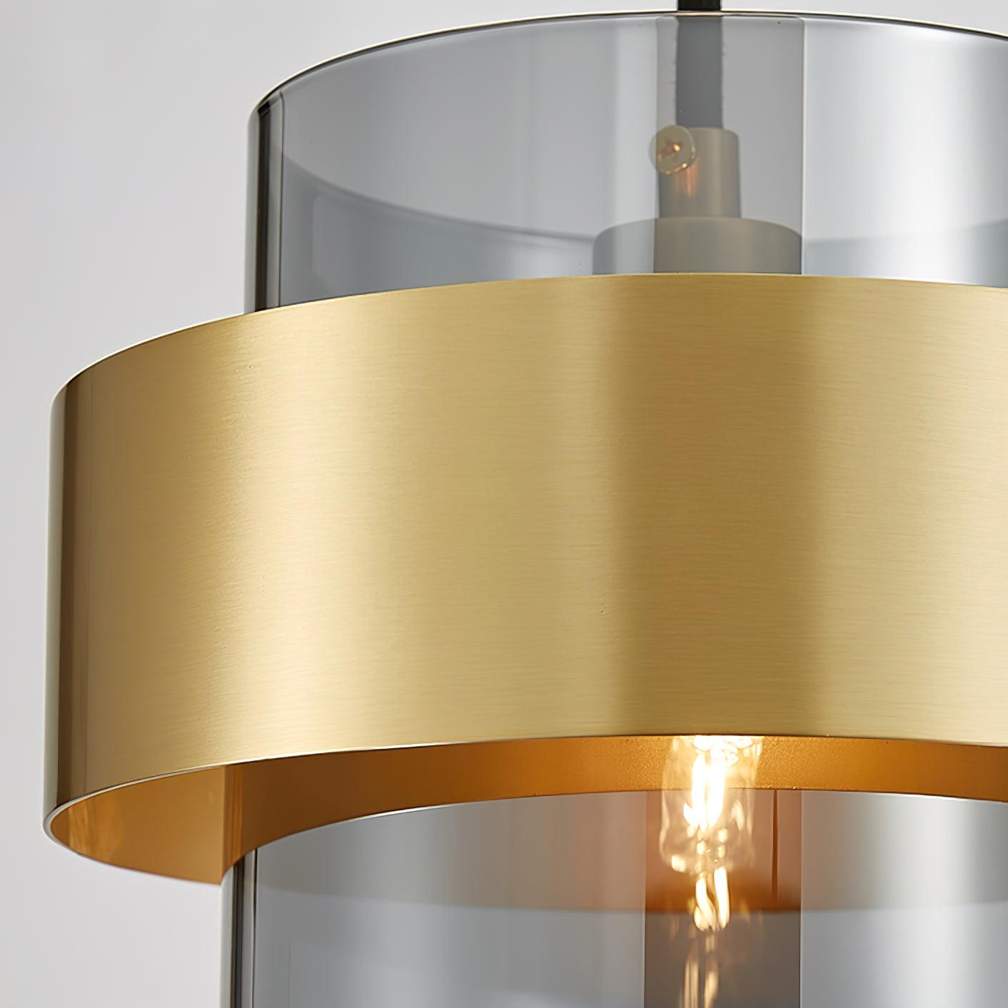 Celariella Pendant Lamp Brass Cylinder Glass Contemporary