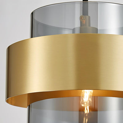 Celariella Pendant Lamp Brass Cylinder Glass Contemporary
