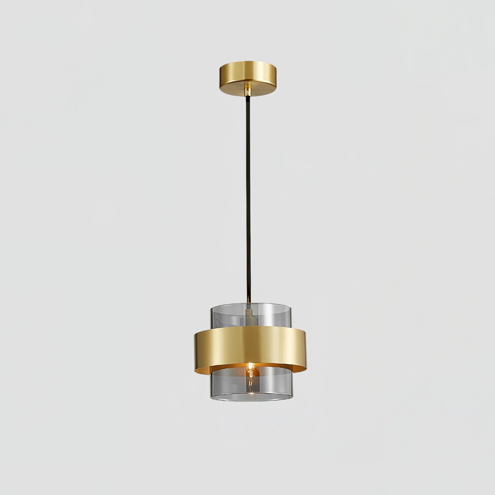Celariella Pendant Lamp Brass Cylinder Glass Contemporary