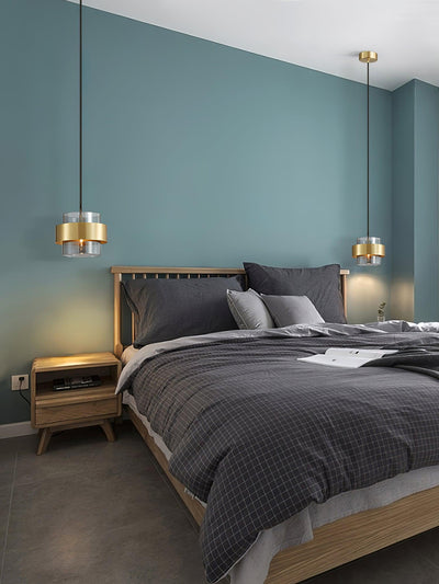 Celariella Pendant Lamp Brass Cylinder Glass Contemporary