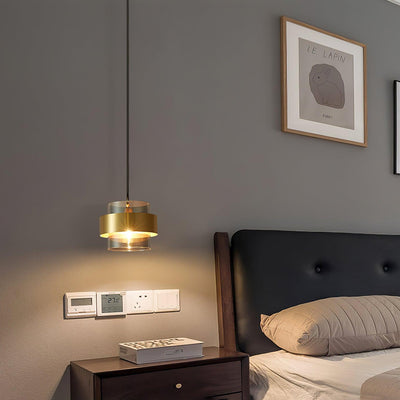 Celariella Pendant Lamp Brass Cylinder Glass Contemporary