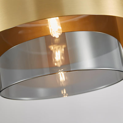 Celariella Pendant Lamp Brass Cylinder Glass Contemporary