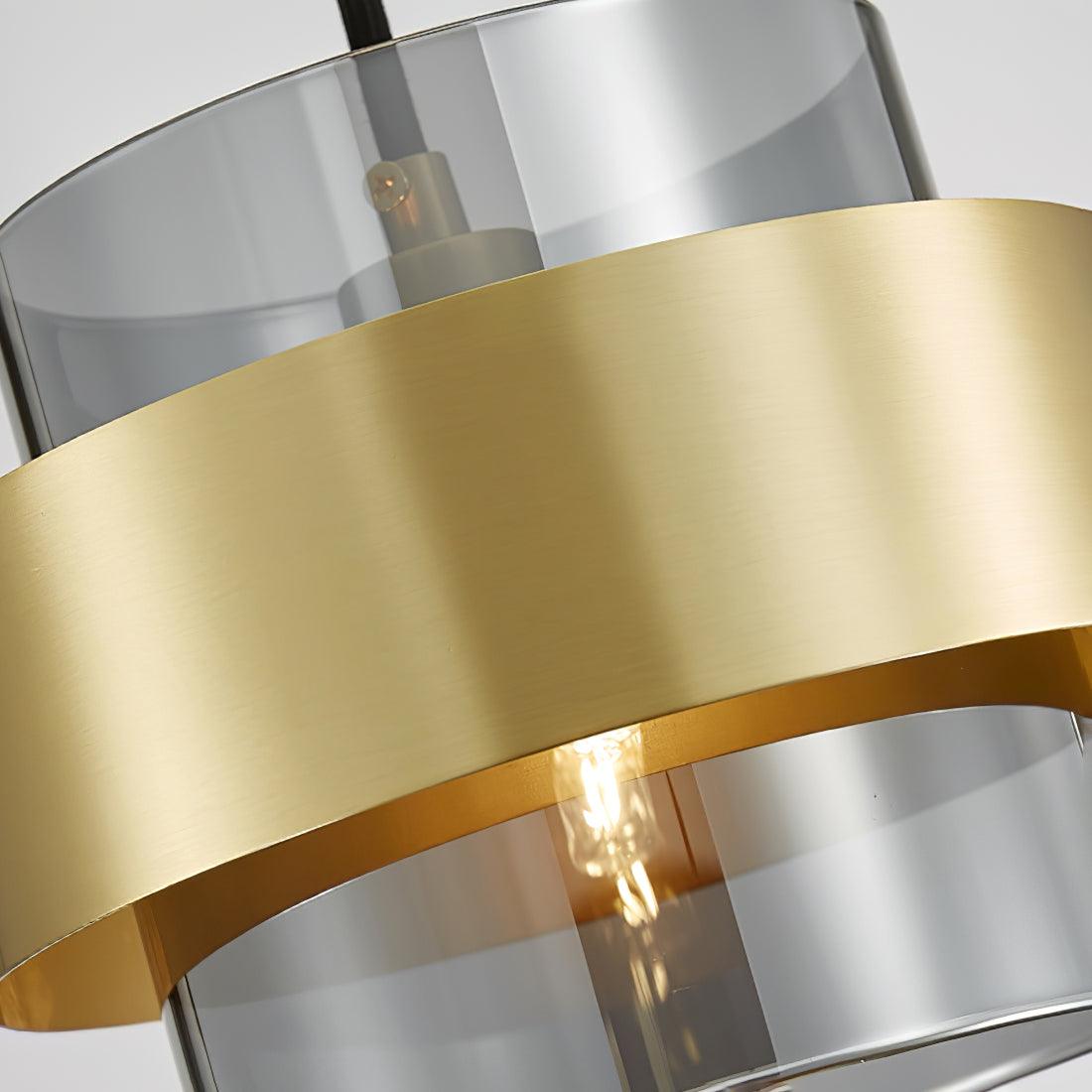 Celariella Pendant Lamp Brass Cylinder Glass Contemporary