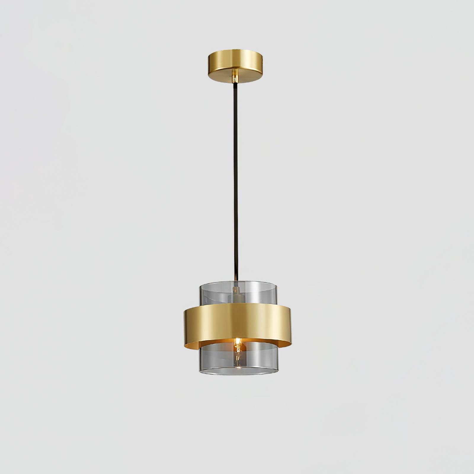Celariella Pendant Lamp Brass Cylinder Glass Contemporary