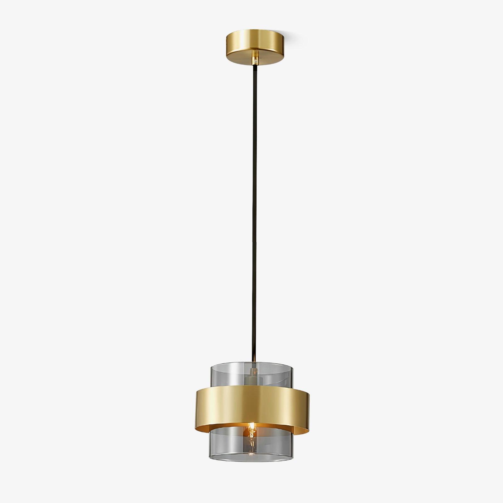 Celariella Pendant Lamp Brass Cylinder Glass Contemporary