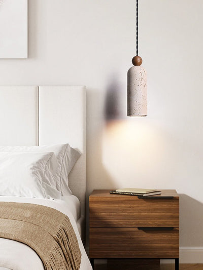 Cylinder Wood Bead Pendant Light