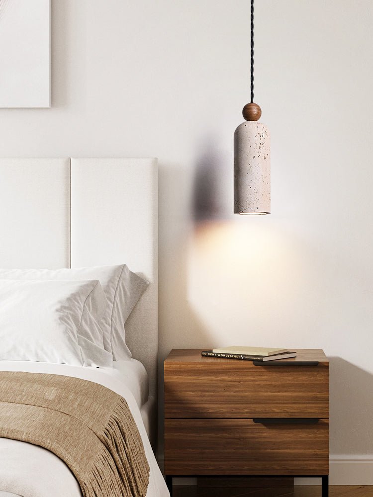Cylinder Wood Bead Pendant Light