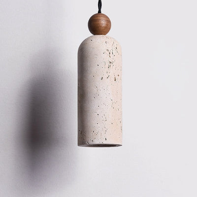 Cylinder Wood Bead Pendant Light