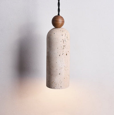 Cylinder Wood Bead Pendant Light