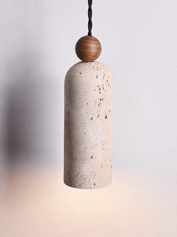 Cylinder Wood Bead Pendant Light